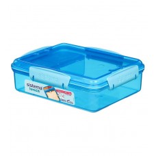 Lunch box with 3 compartments - blue