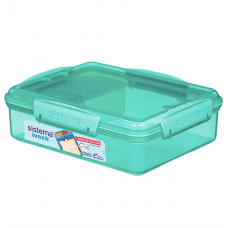Lunch box with 3 compartments - Minty teal