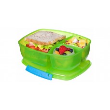 Large lunch box with 3 compartments incl. cup - Green