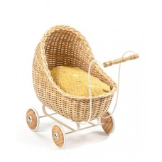 Doll carriage, natural wicker