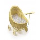 Doll carriage, natural wicker - yellow