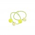 Hair elastics with pearls, 2 pcs. - yellow/green