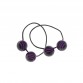 Hair elastics with pearls, 2 pcs. - purple