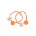 Hair elastics with pearls, 2 pcs. - orange