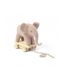 Pull-along-elephant, pink/gold