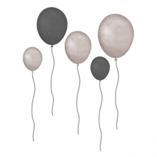 Wallstories - Balloons, grey / brown