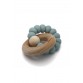 Teether with wood ring, jade
