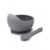 Silicone bowl with spoon, iron
