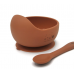 Silicone bowl with spoon, caramel