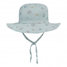 Reversible UV swimming hat - Ocean print green (Size S - 0-6 months)