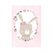 Poster, bunny rose/white (A3)