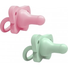 Dr. Brown's HappyPaci Pacifier 0-6m 2-pack Silicone, Pink/Gree