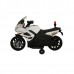 Electric-powered Azeno Police motorcycle for children, white