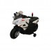 Electric-powered Azeno Police motorcycle for children, white