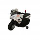 Electric-powered Azeno Police motorcycle for children, white