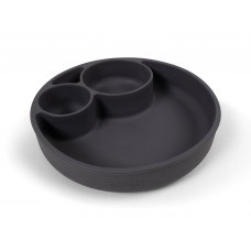 Silicone divided plate - Stone Grey