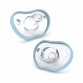 Flexy Pacifier Silicone 0-3 months 2-pack Light Blue