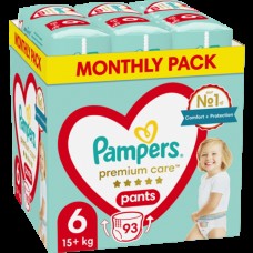 PAMPERS Premium PANTS MTH diapers size 6 (15-25kg) 93pcs