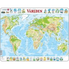 Larsen Pussel Puzzle 80 pieces, World map