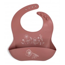 Silicone bib with print - Fall Flowers
