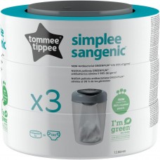 Tommee Tippee Simplee Sangenic Refills, Pack of 3 (Compatible with Simplee Sangenic Bin Only)