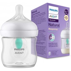 Philips AVENT Natural Response Baby Bottle - 125ml Baby Bottle with Airfree Valve, BPA-Free for Newborns Aged 0+ Months (Model SCY670/01)