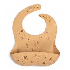 Silicone bib with print - Chestnuts