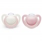 NUK Silicone Pacifier 2-pack  Rose/White