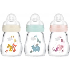 MAM Feel Good Baby Bottle Glass 170 ml, Mix