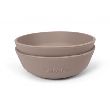 Silicone bowl 2-pack - Warm Grey