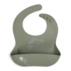 Silicone bib with print - Hare